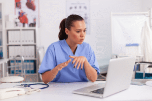 Provider showing compassion and active listening during telehealth visit.