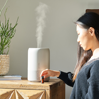 Using a humidifier indoors to help calm eczema during winter months.”