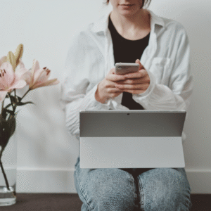 Parent scheduling virtual urgent care visit for family on smartphone