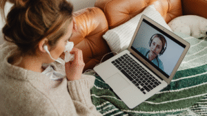 Virtual urgent care visit for seasonal allergy treatment.”