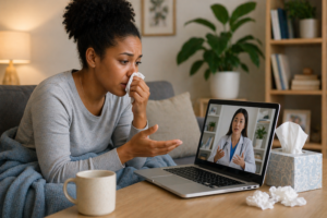 Virtual urgent care visit for sinus or cold symptoms.